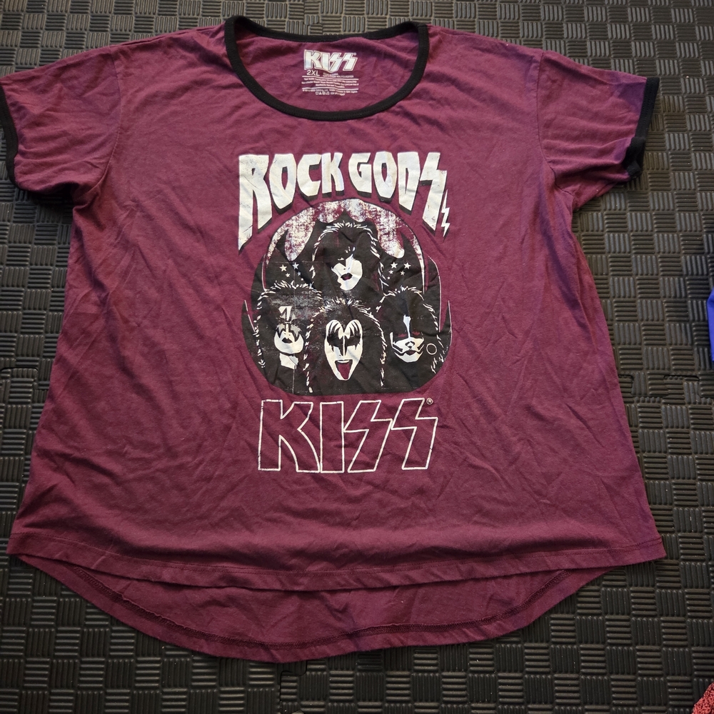 Kiss Kids Rock Gods Tee - Maroon